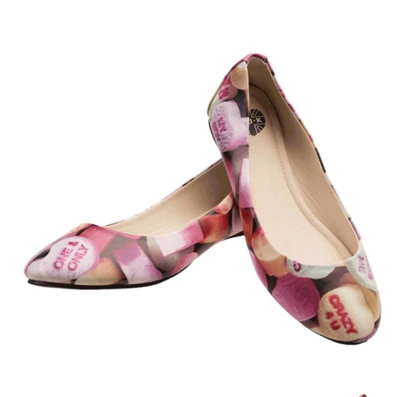 TUK Footwear Womens Colorful Candy Heart Ballet Flats Size 7 or 8 - Picture 3 of 7